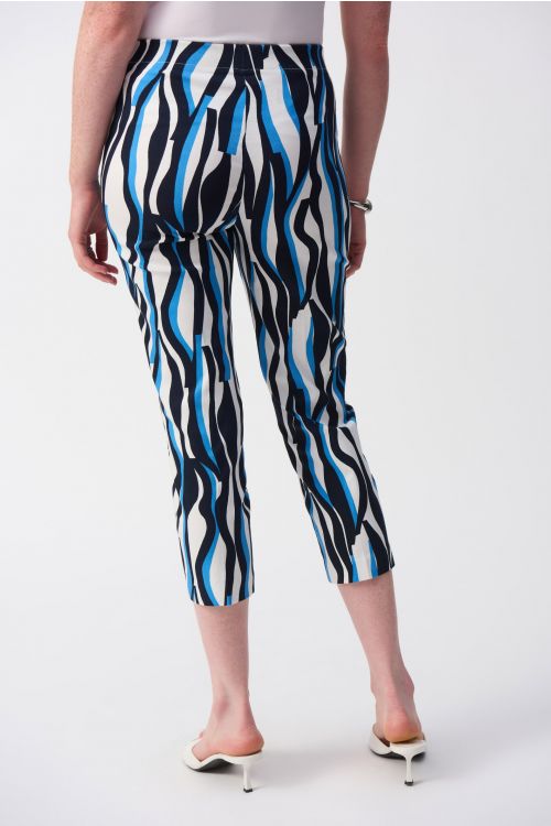 Joseph Ribkoff Vanilla/Multi Geometric Print Crop Pants Style 251280