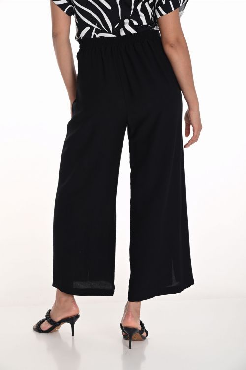 Frank Lyman Black Wide Leg Pants with Slit Front Hem Style 251282