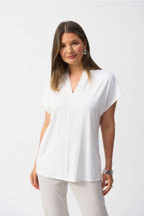 Joseph Ribkoff Vanilla Short Sleeve Straight Top Style 251286