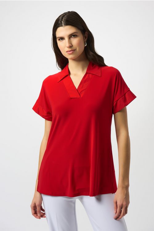 Joseph Ribkoff Radiant Red Boxy Top Style 251290