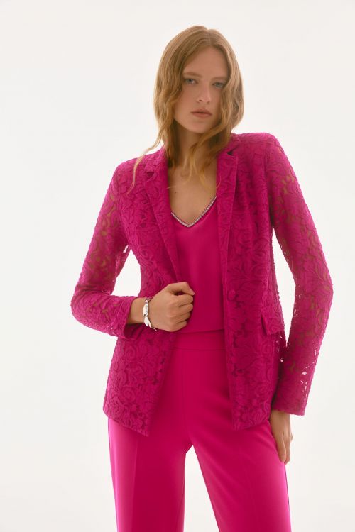 Joseph Ribkoff Geranium Stretch Lace Fitted Blazer Style 251726