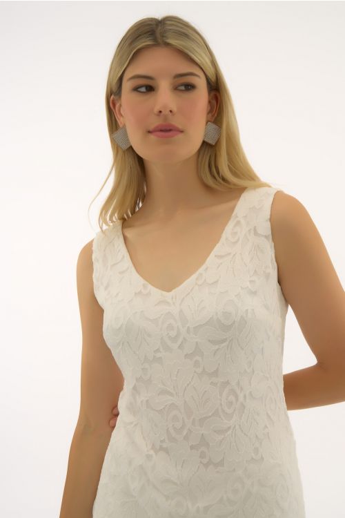 Joseph Ribkoff Vanilla Stretch Lace V-Neck Camisole Style 251760