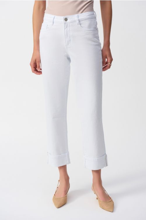 Joseph Ribkoff White Slim Fit Cropped Jeans Style 251960