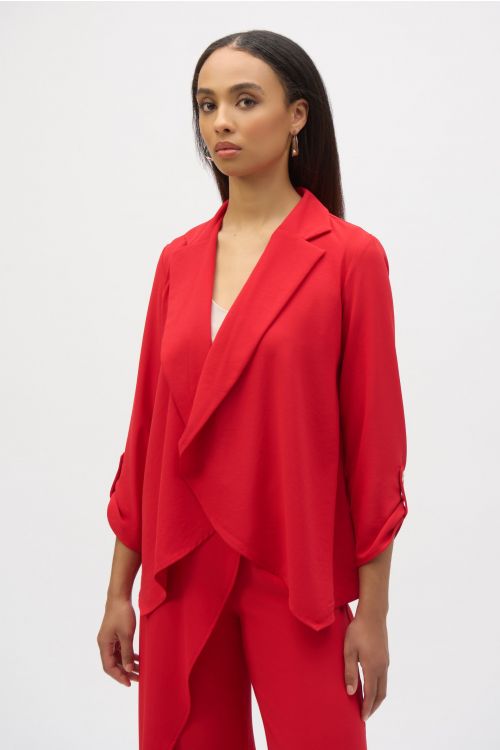 Joseph Ribkoff Radiant Red Flared Open Blazer Style 252092