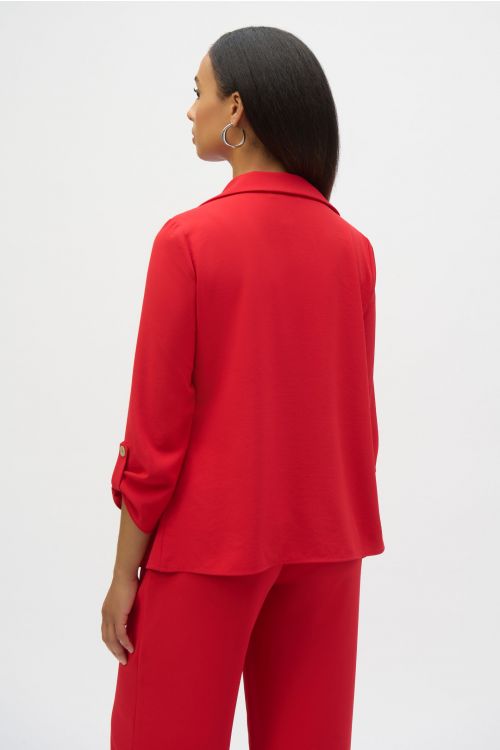 Joseph Ribkoff Radiant Red Flared Open Blazer Style 252092