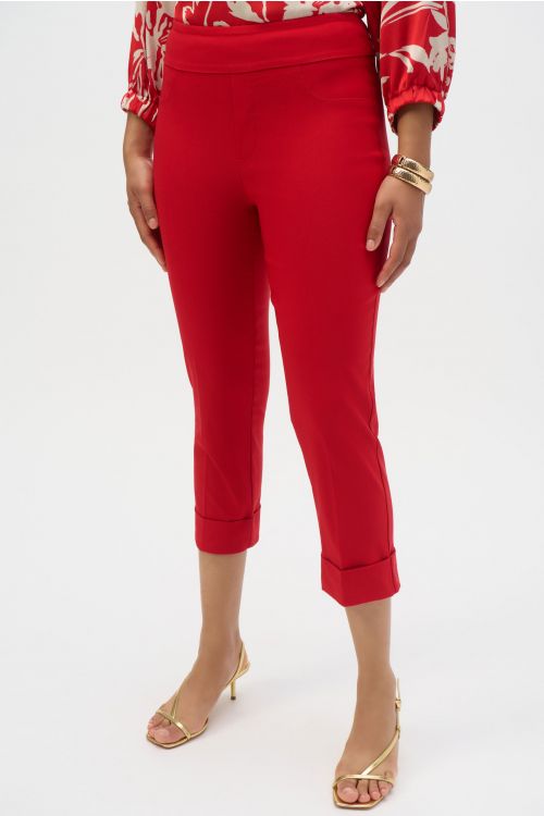 Joseph Ribkoff Radiant Red Pull-On Capri Pants Style 252121