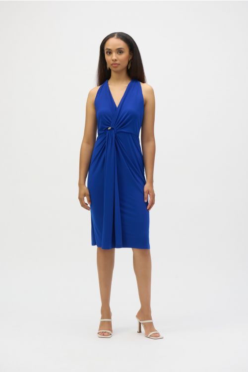 Joseph Ribkoff Royal Sapphire Silky Knit Halter Sheath Dress Style 252161.