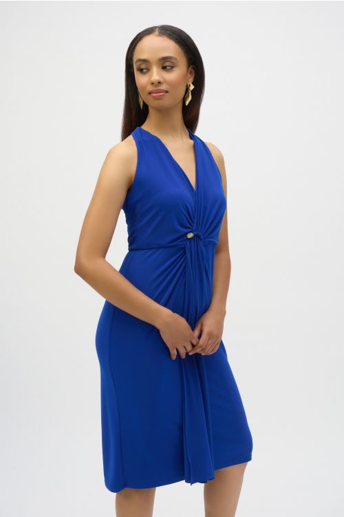 Joseph Ribkoff Royal Sapphire Silky Knit Halter Sheath Dress Style 252161.