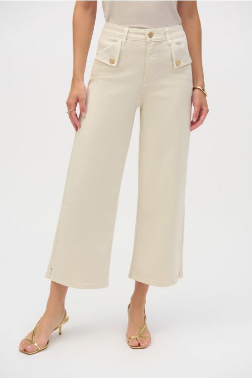 Joseph Ribkoff Greige Stretch Culotte Jeans Style 252914