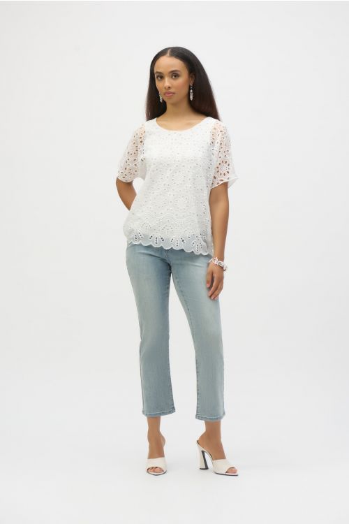  Joseph Ribkoff Margot Light Denim Blue Classic Straight Leg Stretch Jeans Style 252926.