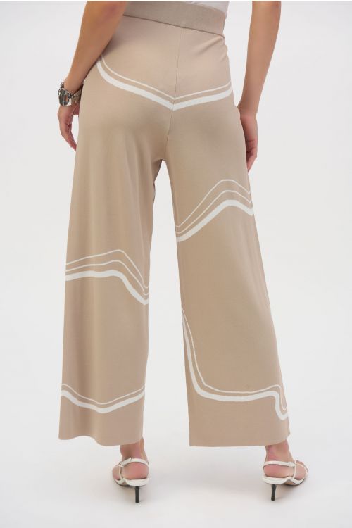 Joseph Ribkoff Dune/Ecru Abstract Print Culotte Pants Style 252931