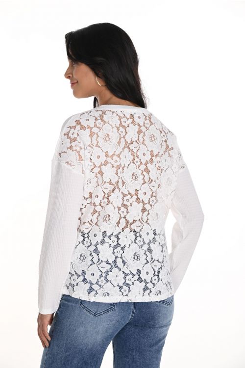 Frank Lyman Off-White Top with Floral Design Style 256729U